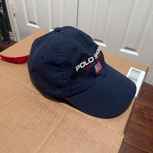 Polo Ralph Lauren Polo Sport Hat Blue Adjustable VTG Y2K 90s Big Pony Logo